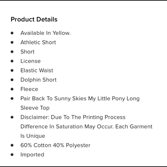 My Little Pony Sunny Skies Yellow Vintage MLP Dolphin Shorts - Picture 13 of 13